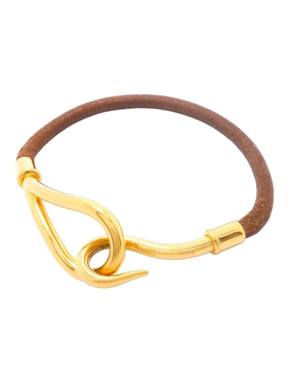 Hermes Bre Jumbo Hook Gold Plated Leather Brown